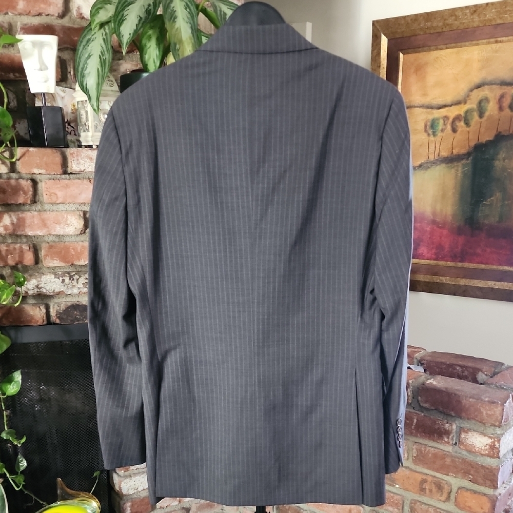 Theory Laine Men’s Pinstripe Blazer 40R Black Wool Blend Sport Coat - Picture 6 of 16